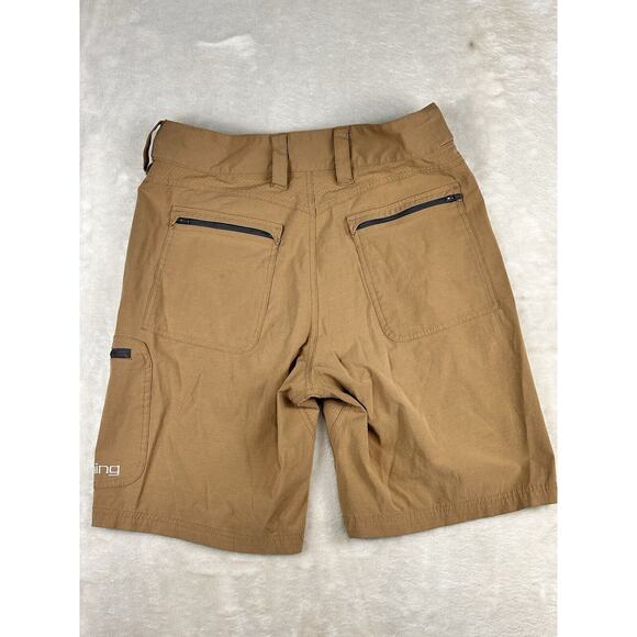 HUK Next Level 10.5" Fishing Shorts Men’s Medium Tan Performance Stretch Cargo - Picture 2 of 8